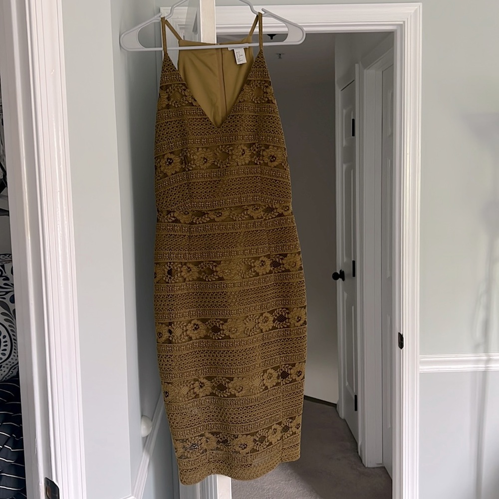 H&M olive green dress size 8